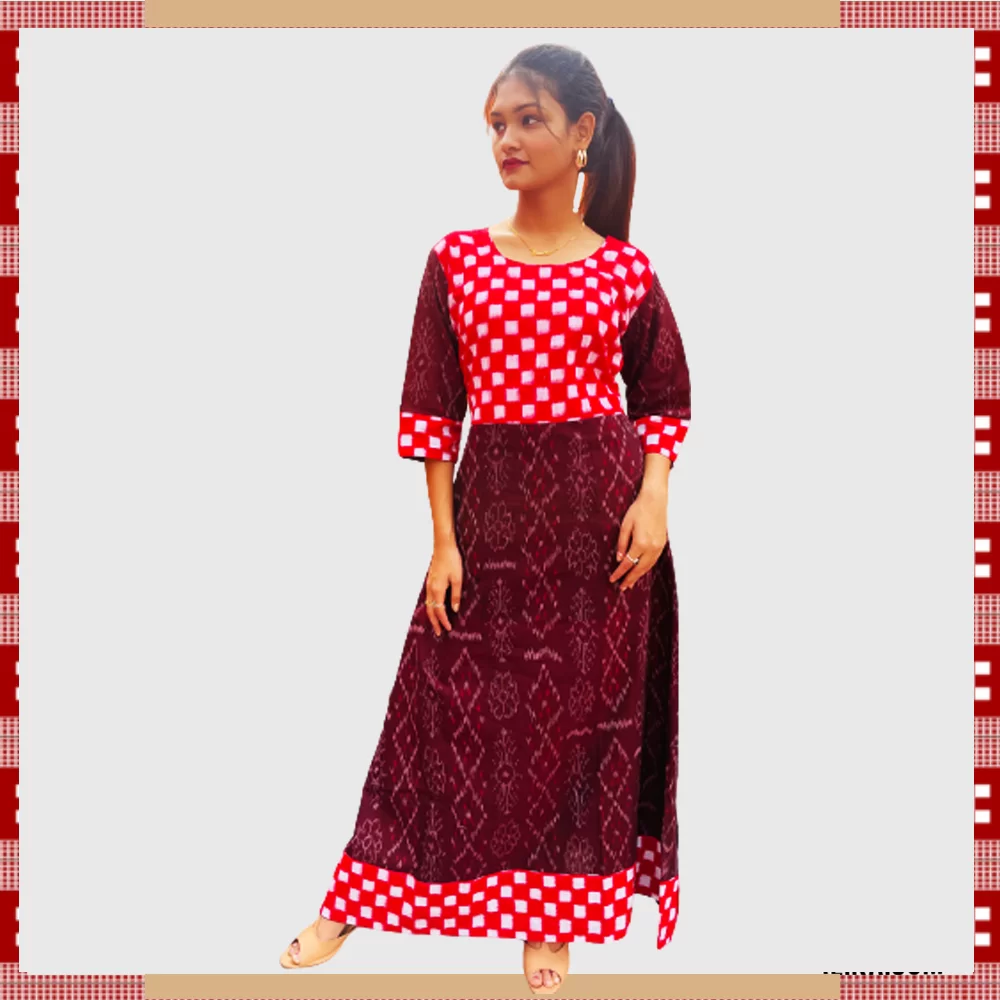 Sambalpuri Odia Cotton Kurti Gift for Her Fastival Octagonal Lover Gifts  Party Wear Dress for Beutiful Ladies Durga Puja and Kali Puja Kurti - Etsy