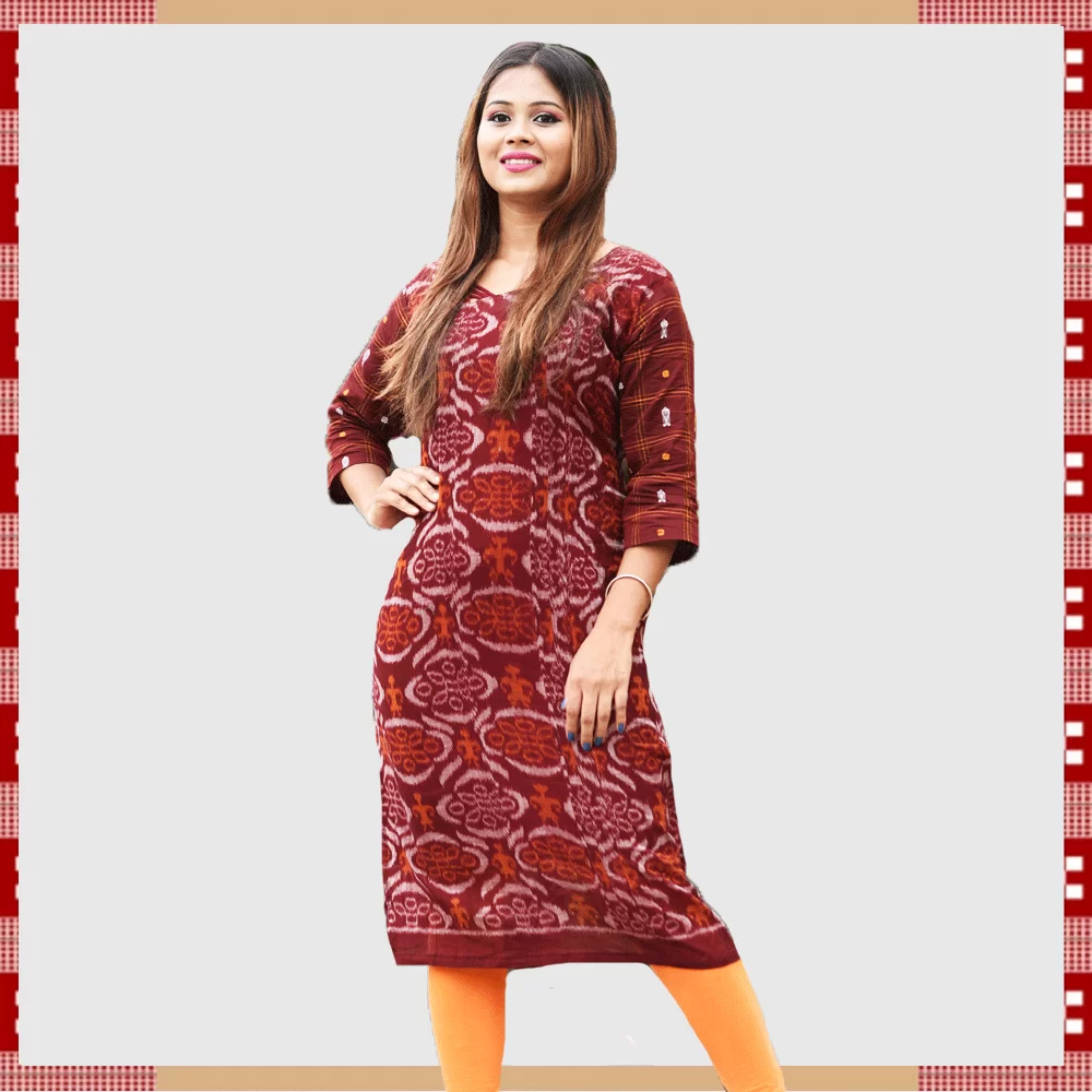 301223 (E3063) HANDWORKED SLITTED KURTI - Coffee Brown – ELENTRA DESIGNS BY  NIMI HEINS