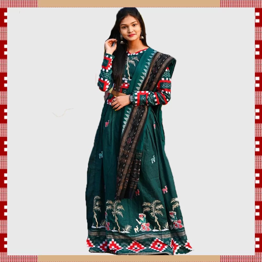 sambalpuri Handloom Pure Cotton Umbrella cutting edge Designer Gown