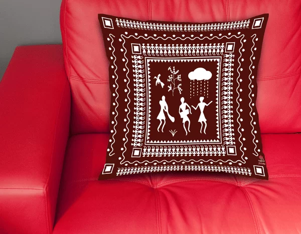 Digital Print Cushion Cover Tribal Art 16 X16 Size