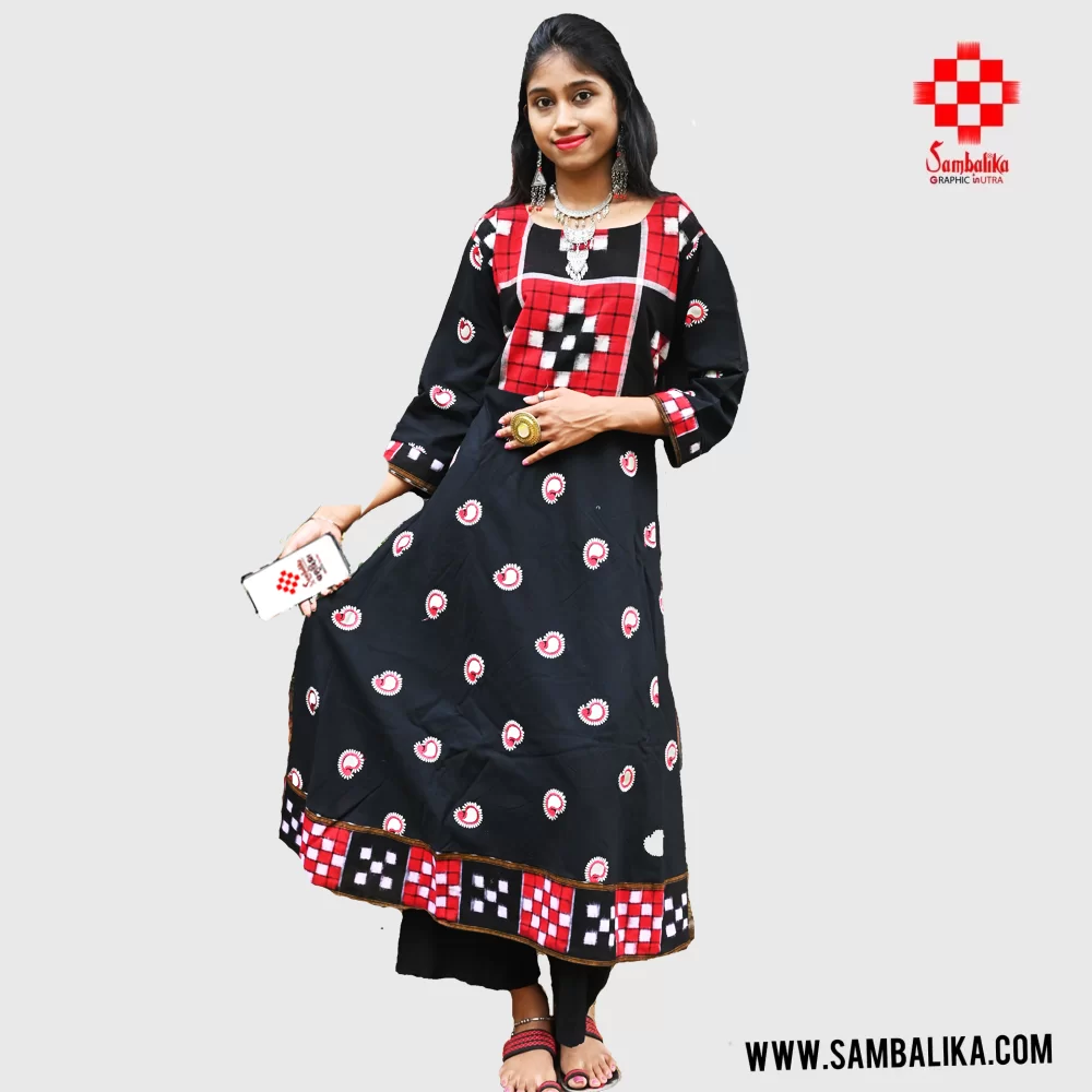 New Trendy Design Sambalpuri Handloom Cotton Kurti - Free Shipping