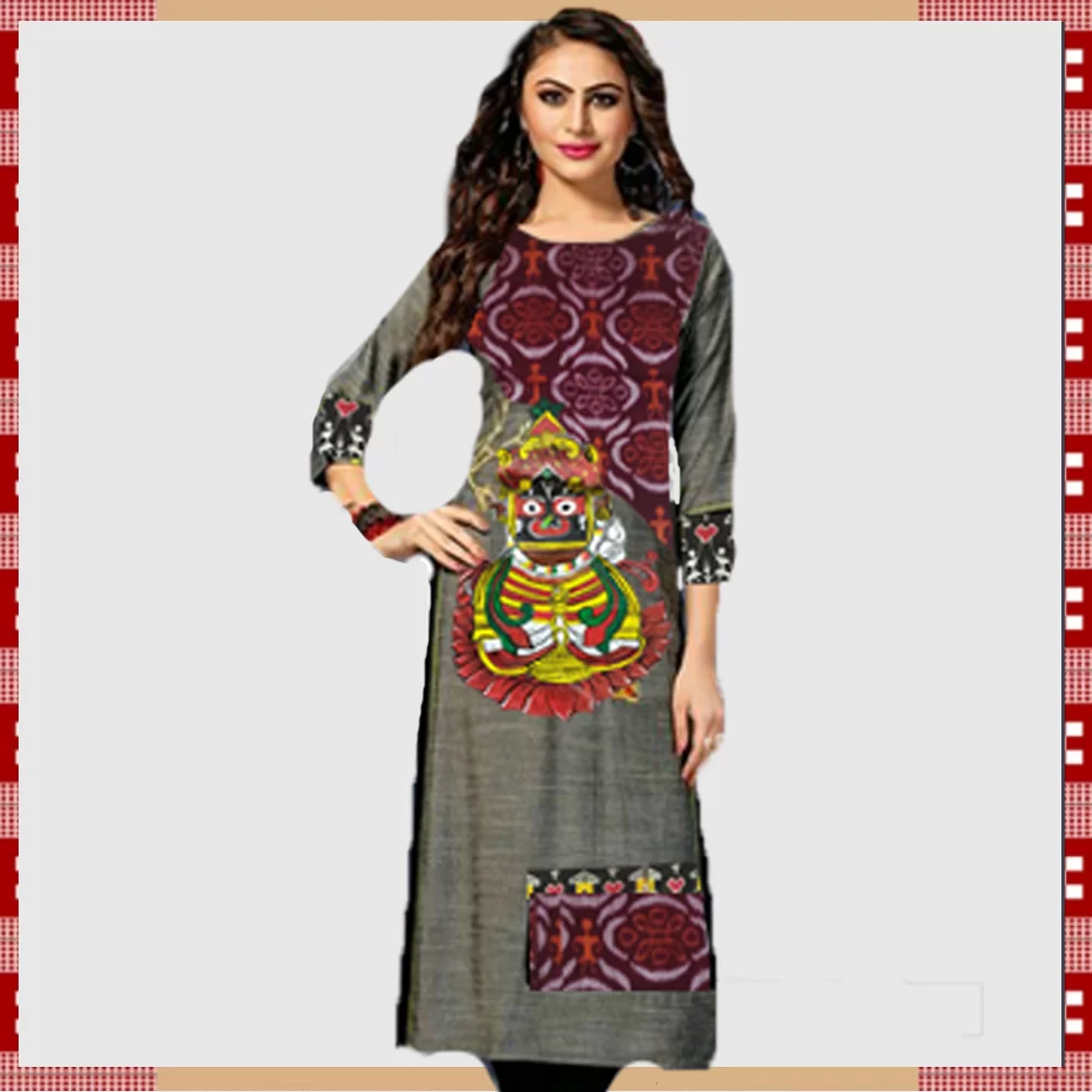 Handmade Cotton Hand Block A-Line Kurti Kurta Floral Design – panchakanya