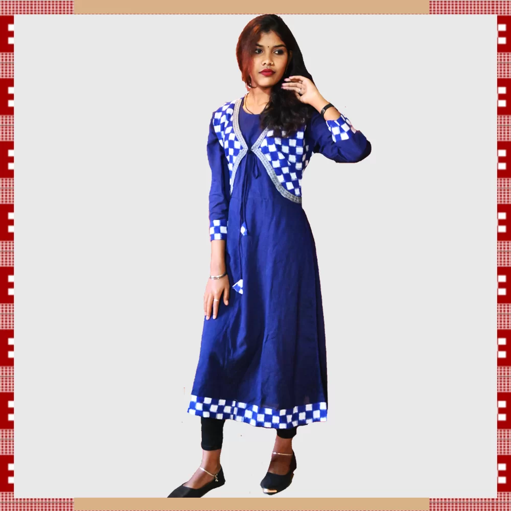 trendy Aishwarya series 7454 rayon pattern jacket style frock kurti