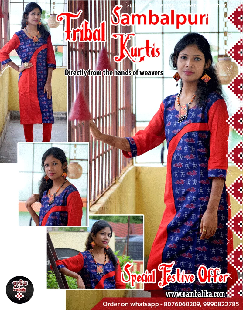 101044 Sambalpuri Handloom Stiching Kurti